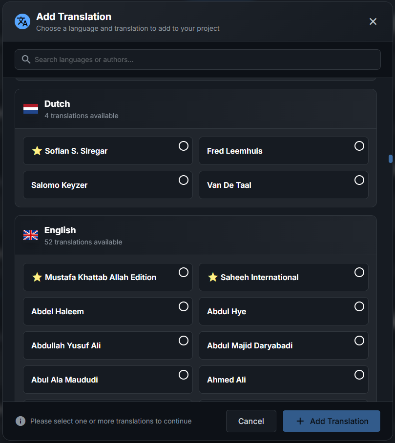 Minbar Caption translation library and editing tools